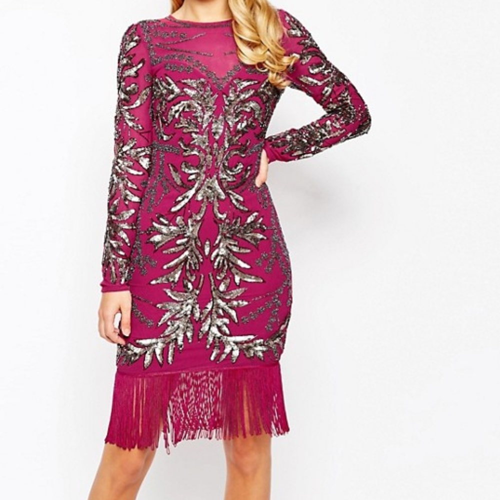 Frock and Frill Long Sleeve Pencil Dress
